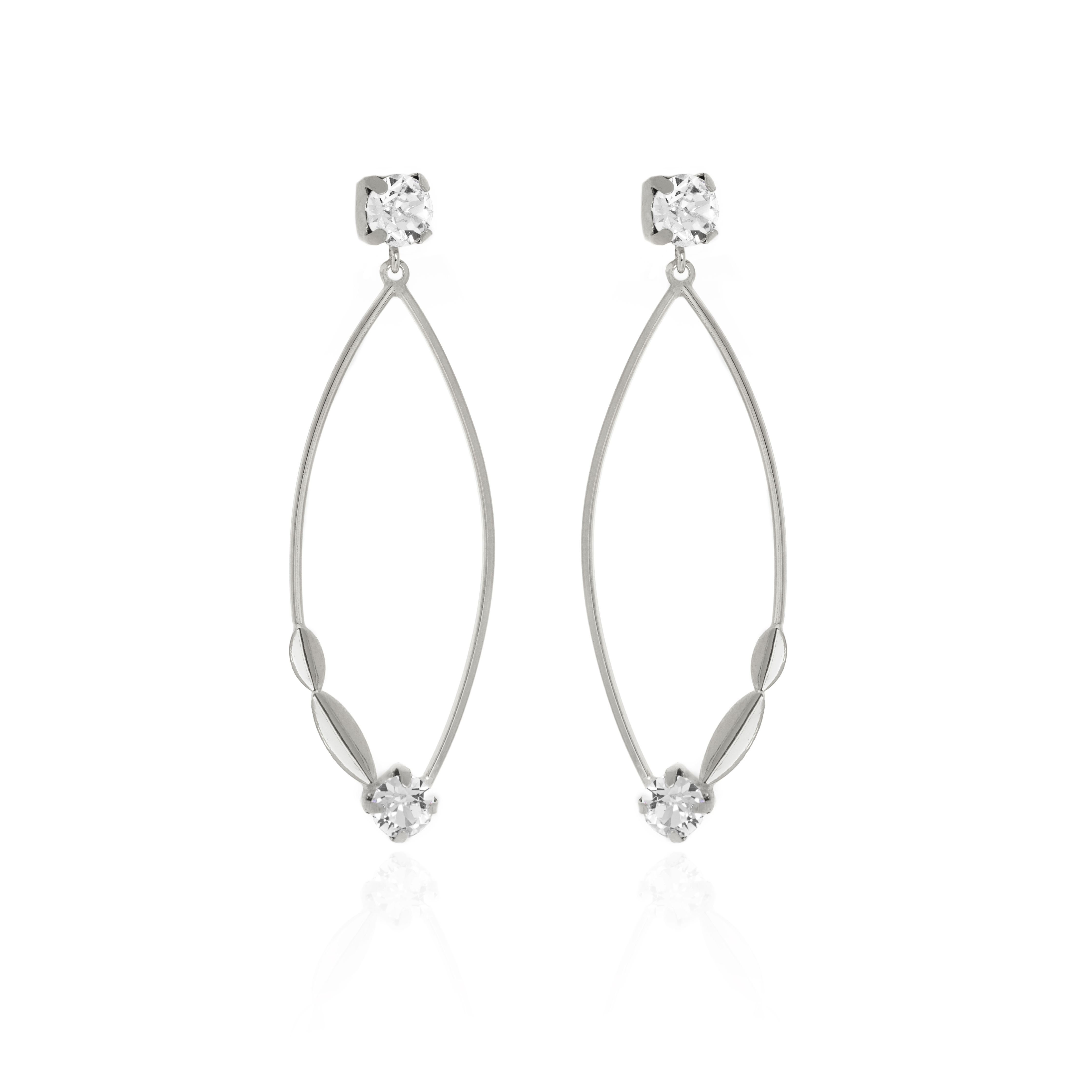Pendientes largos Ojha Crystal de Plata Victoria Cruz
